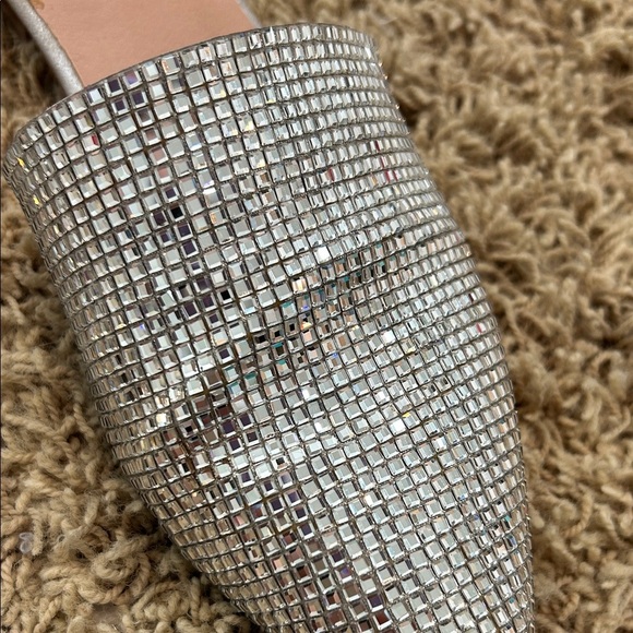 Steve Madden Sparkling Silver Mules Women's Size 8.5 - Picture 7 of 7